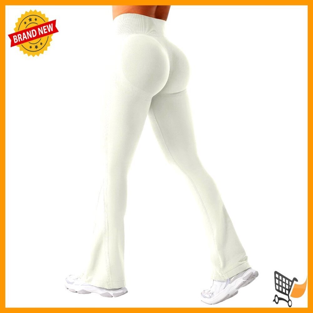 Mini Flare Yoga Leggings Butt Lifting Seamless Workout Pants High Waisted